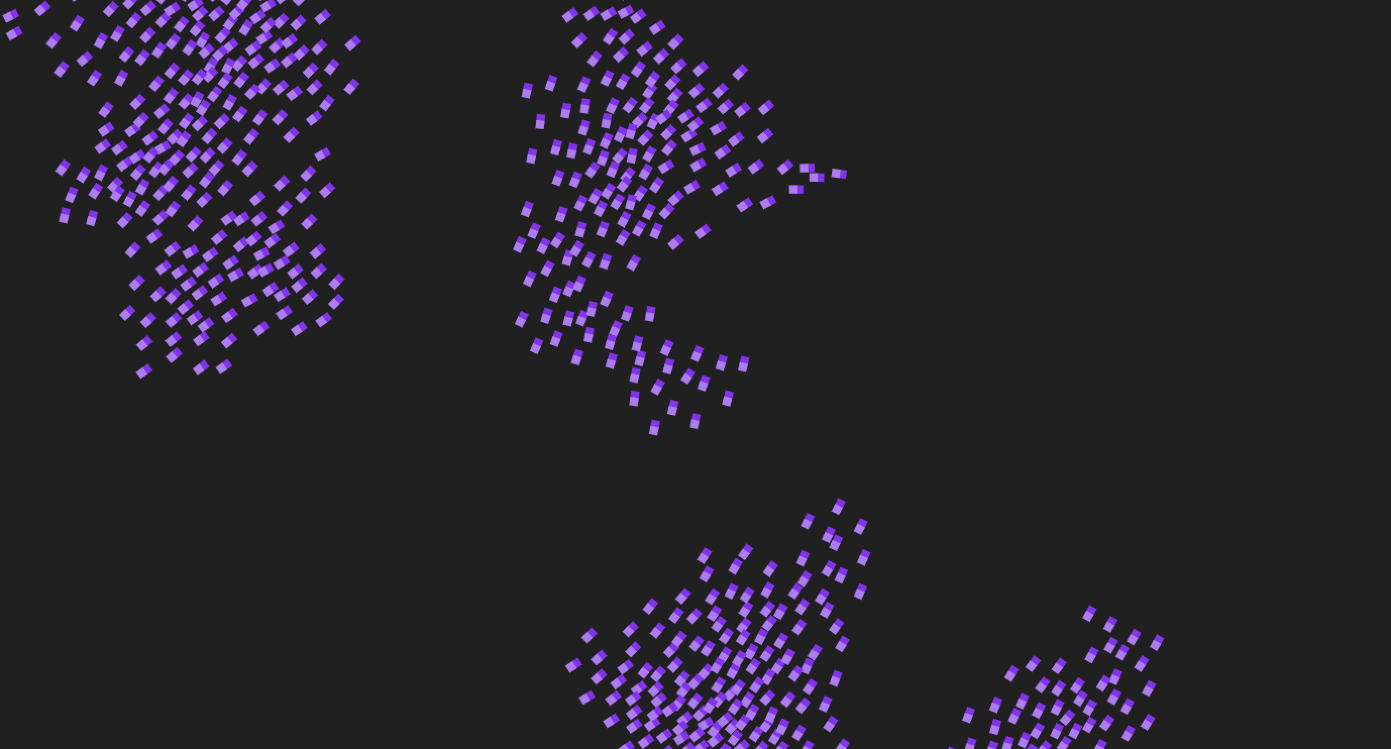 Clusters of rectangles that look like small flocks